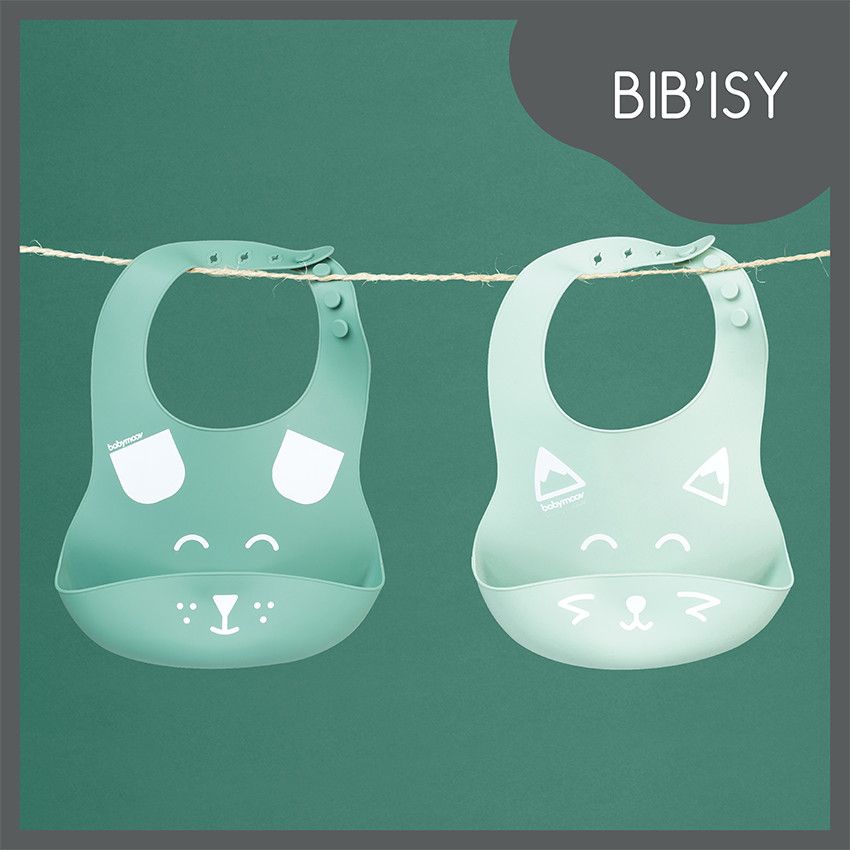 Lot de 2 bavoirs en silicone BIB'ISY - Ecru