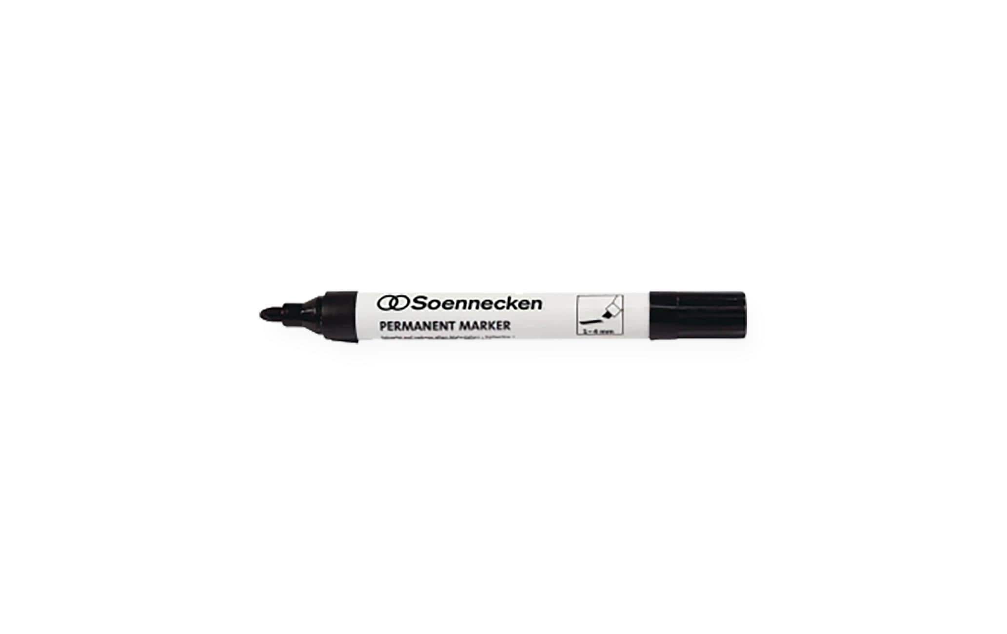 Permanent-Marker Schwarz, 10 StückPermanentmarker mit Rundspitze