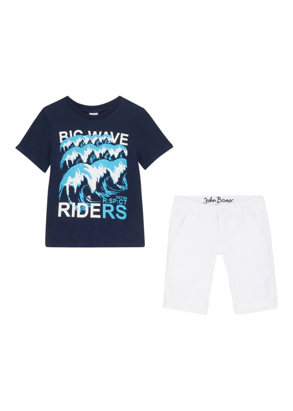 T-shirt et short extensible garçon (Ens. 2 pces.)