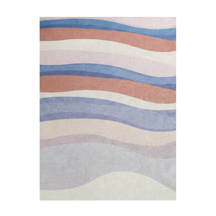 Geometrisch vloerkleed - Swing Waves Blauw/Roze