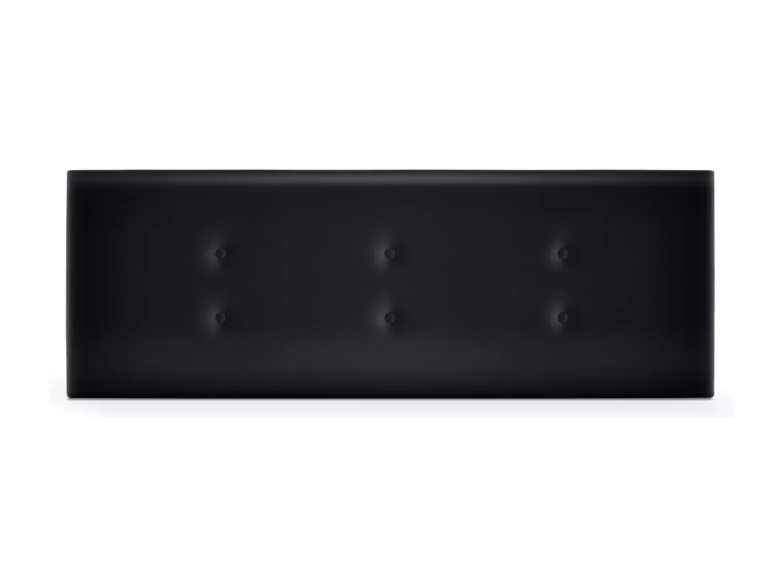 DHOME Tête de lit similicuir avec 2 rangées de boutons 145x50cm Lits 135/140 - Noir