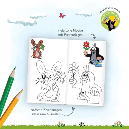 Trötsch Der kleine Maulwurf Ausmalbuch mit Stickern