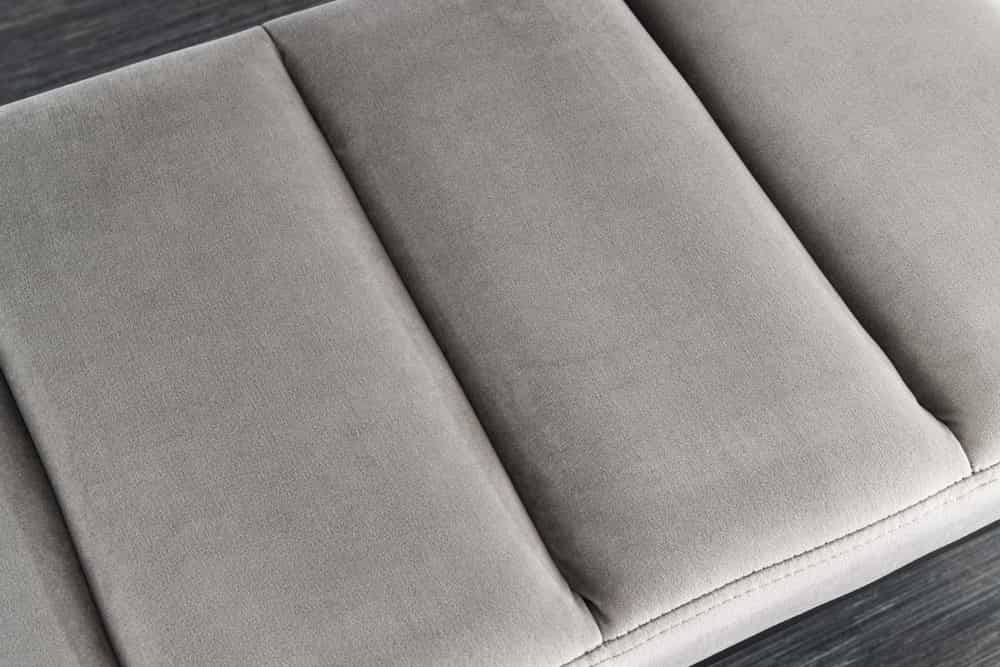 Design Sitzbank PETIT BEAUTÉ 80cm grau Samt schwarzes Gestell