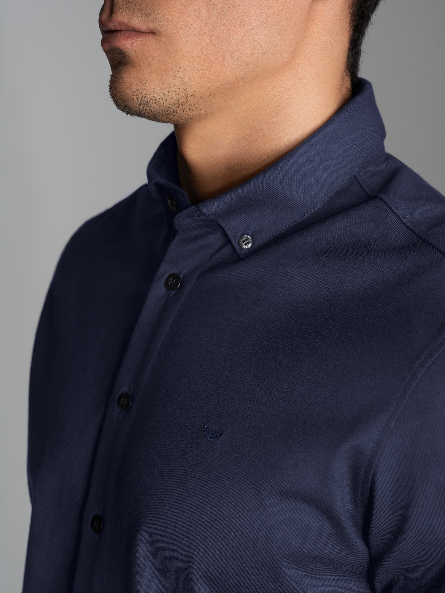 Business-Hemd aus DELUXE-Single-Jersey Navy
