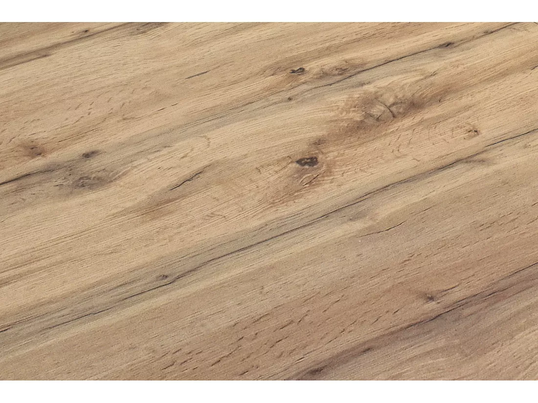 Table en bois finition chêne, base blanche extensible 90×90-180×90cm - LIPARI