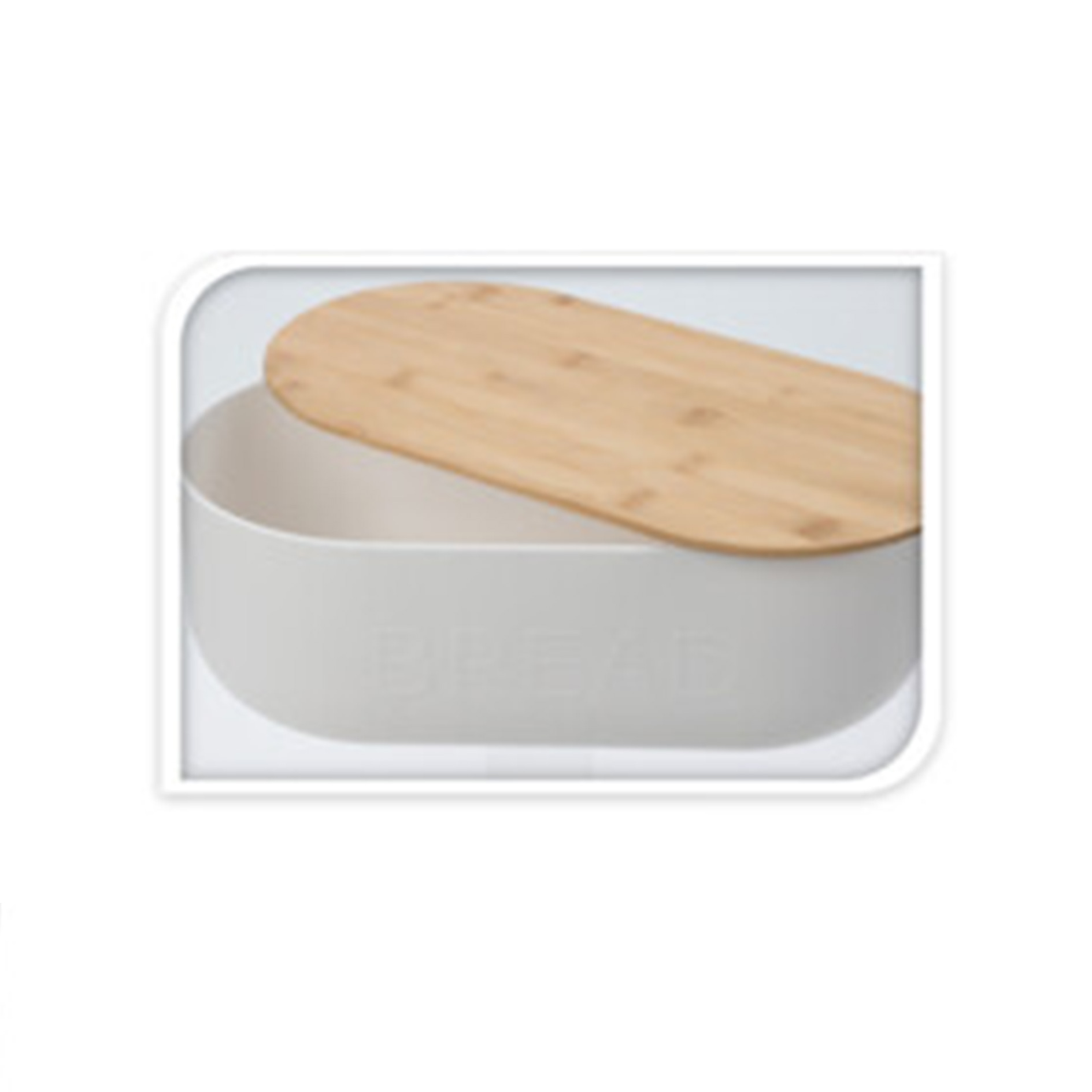 Brotdose - weiß - Bambusdeckel - 35 cm