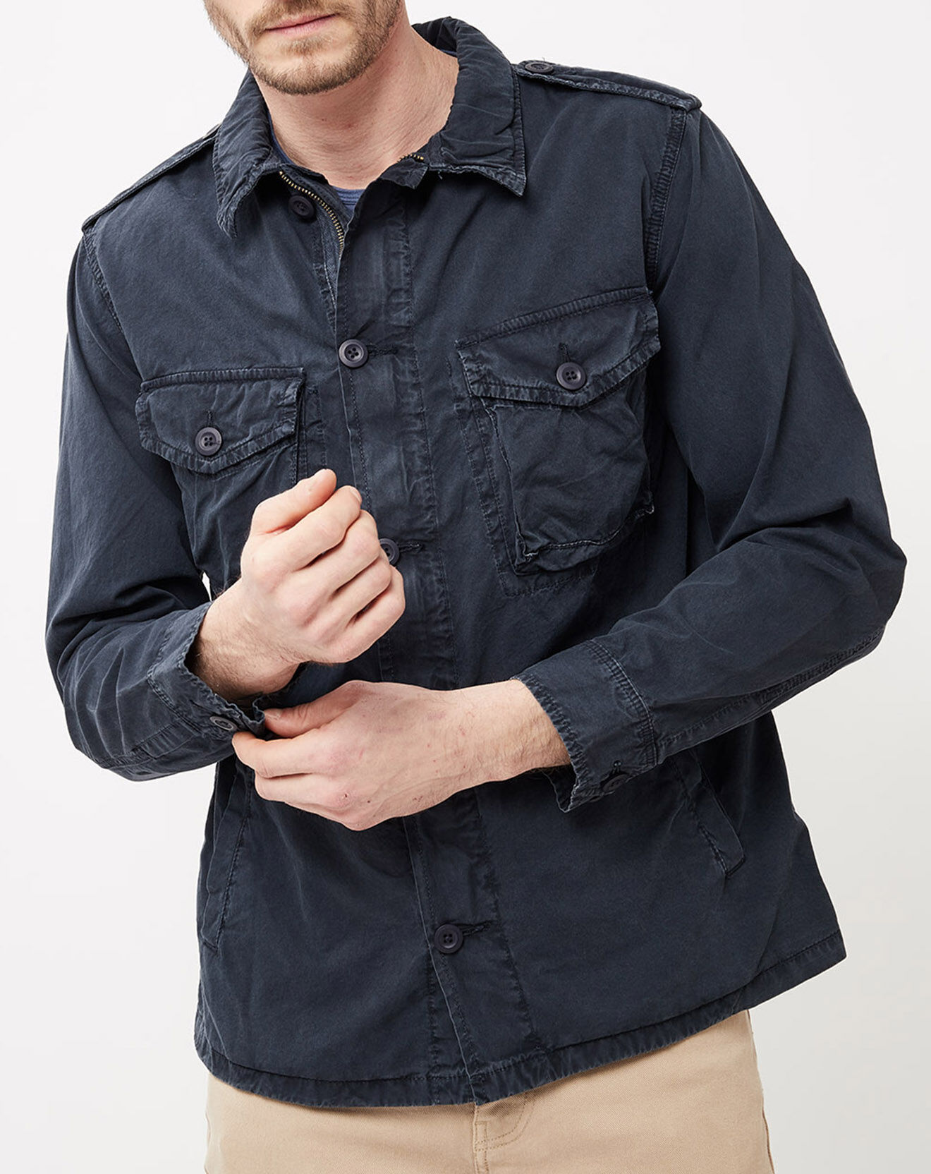 Hartford Veste Joshua saharienne bleu marine