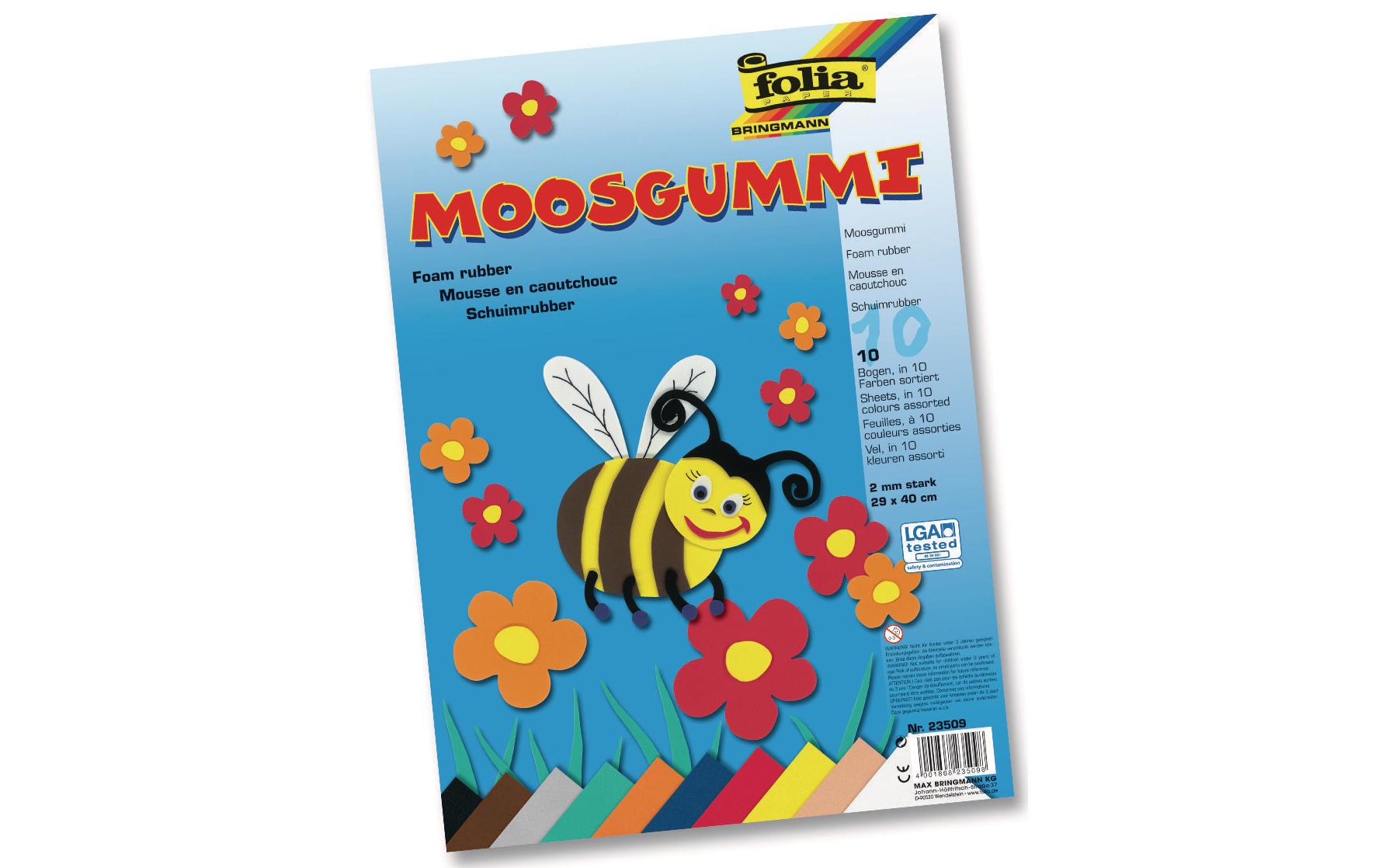 Moosgummi-Set 10 Stück, MehrfarbigMoosgummi