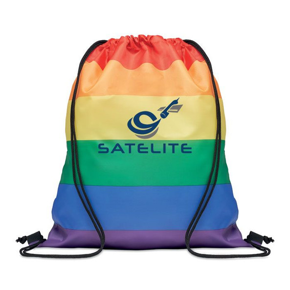 GiftRetail MO6436 - BOW Sac à cordon arc-en-ciel  RPET