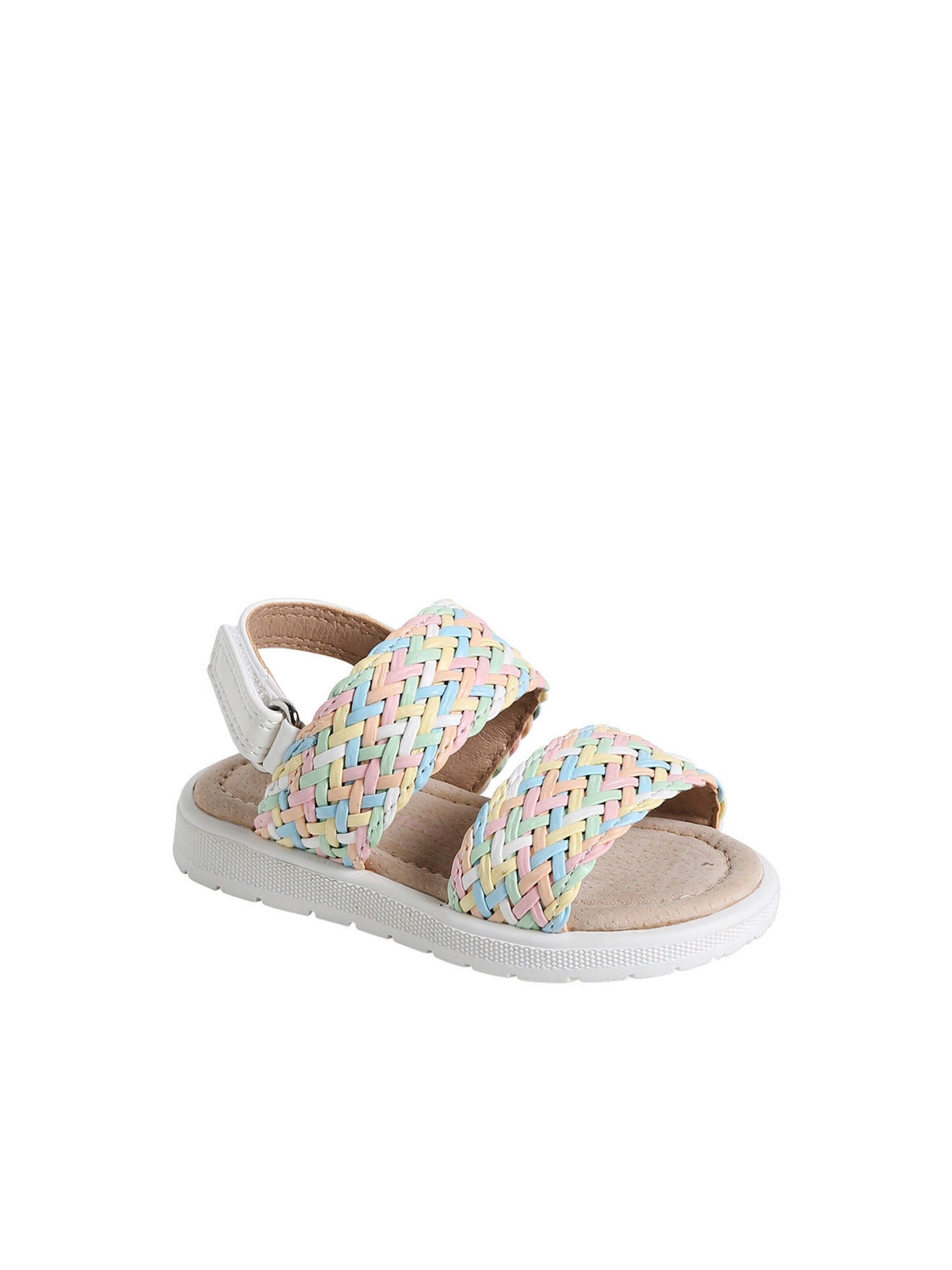 Vertbaudet Baby Klett-Sandalen mit nachtleuchtenden Flechtriemen mehrfarbig