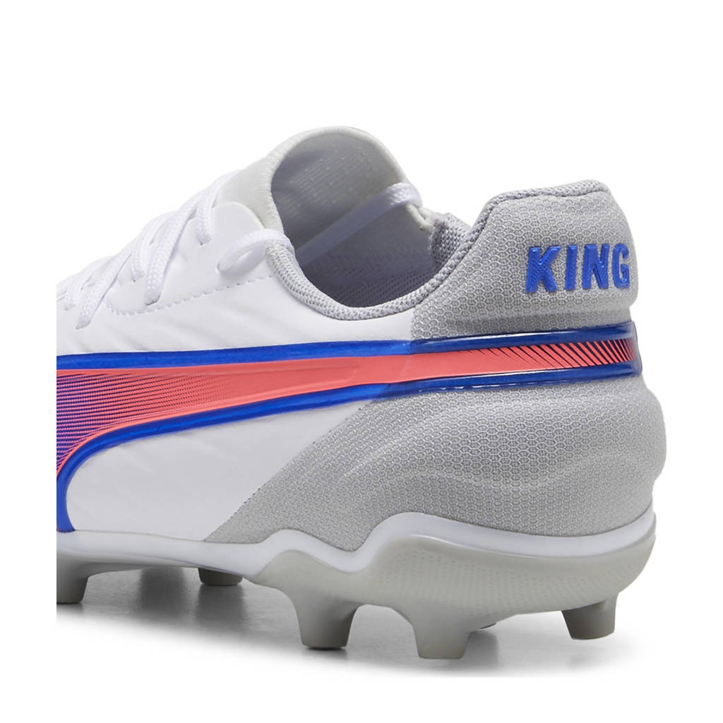 Puma Kin Matchjunior voetbalschoenen wit/kobaltblauw/lichtgrijs