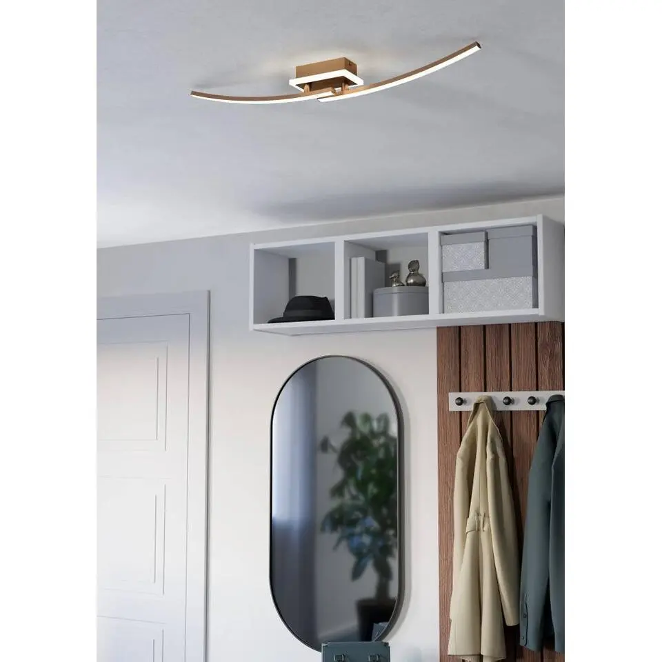 EGLO Lungolago Plafonnière - LED - Kunststof - Brons/Wit