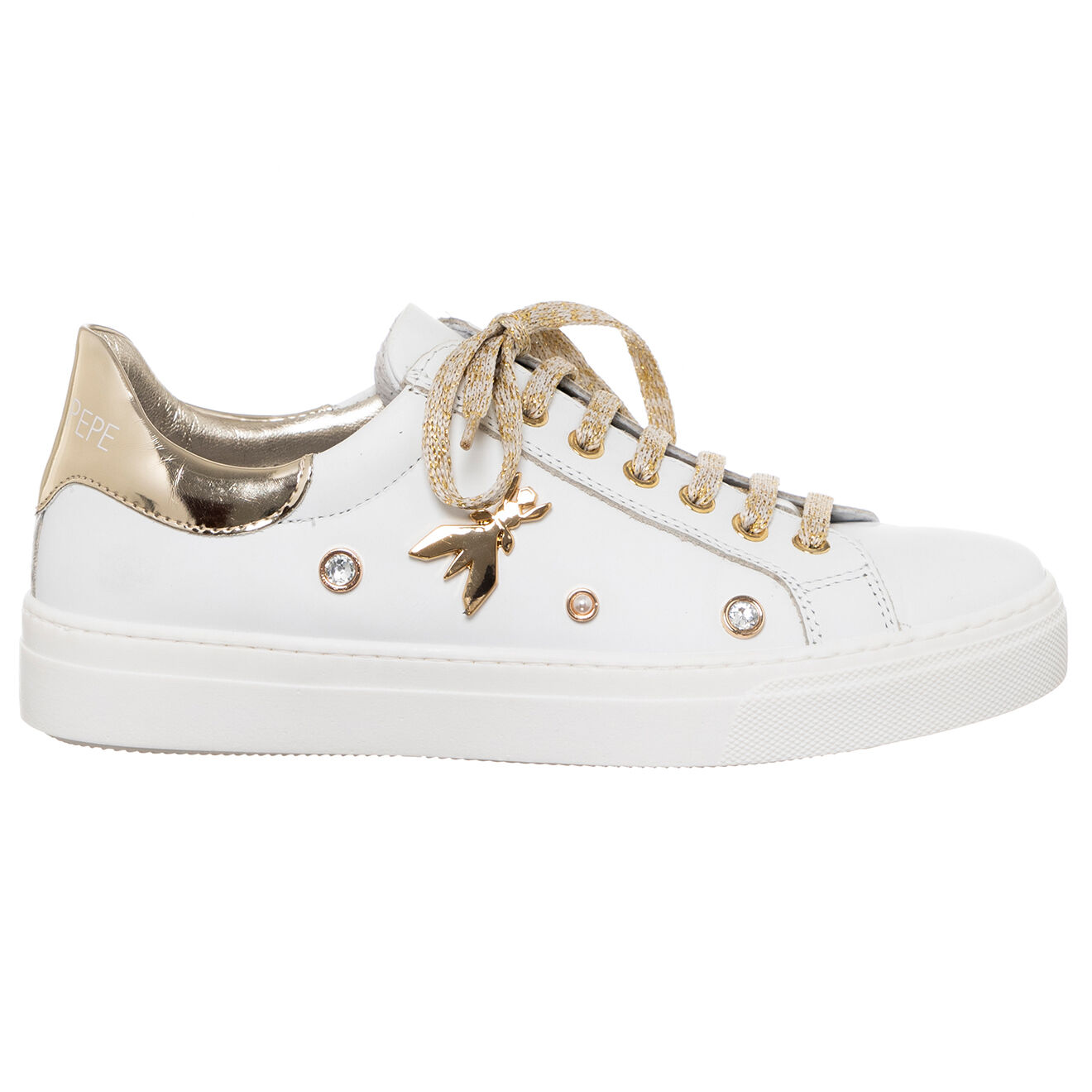 Patrizia Pepe Baskets en Cuir Bee blanches