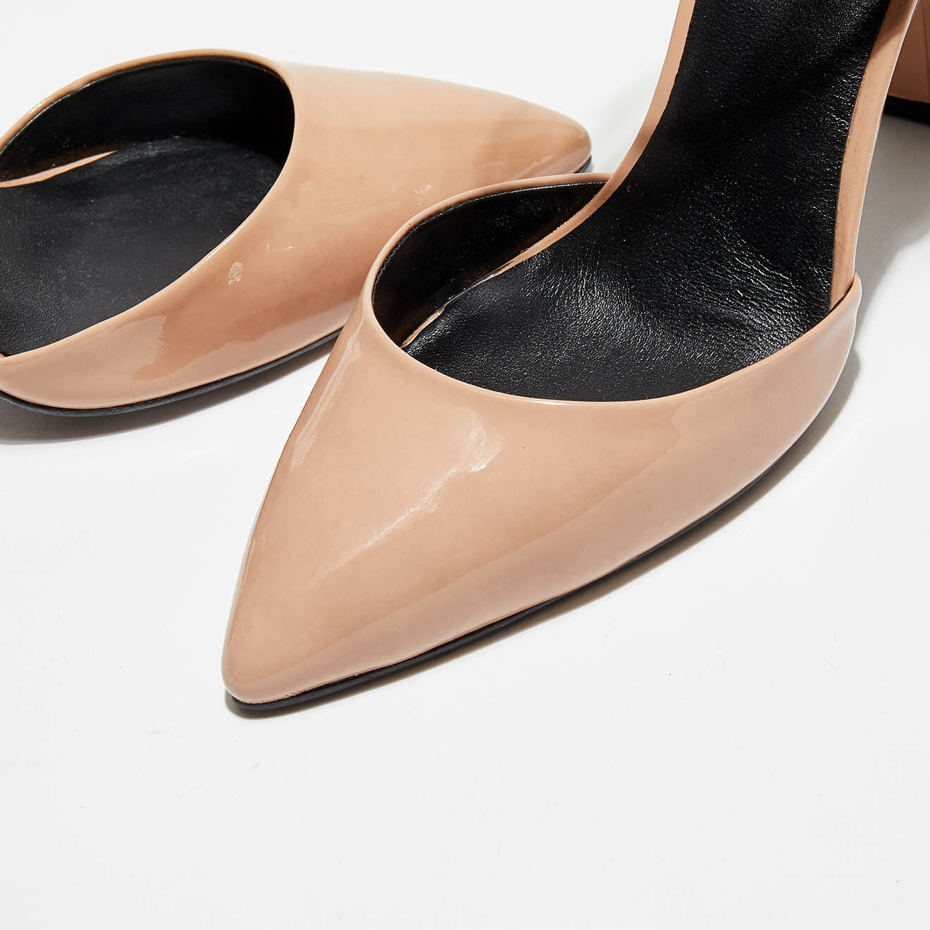 What For Chaussures ouvertes en Cuir Verni Elvis nude - Talon 9,5 cm