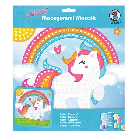 URSUS Moosgummi Mosaikbild Einhorn mit Glitter