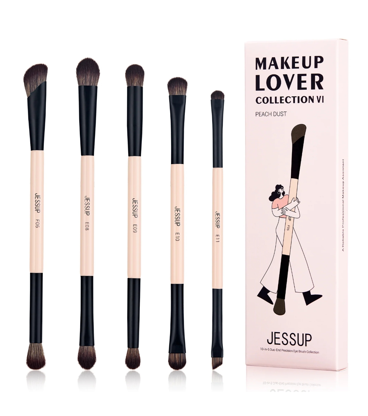 Jessup Beauty - *Collection VI* - Conjunto de pincéis com 5 pincéis - Peach Dust