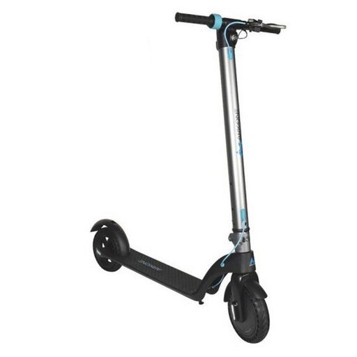 Patinete elétrico Ark-one E-500, velocidade máxima de 25 km/h, motor de 350 W, em alumínio preto.