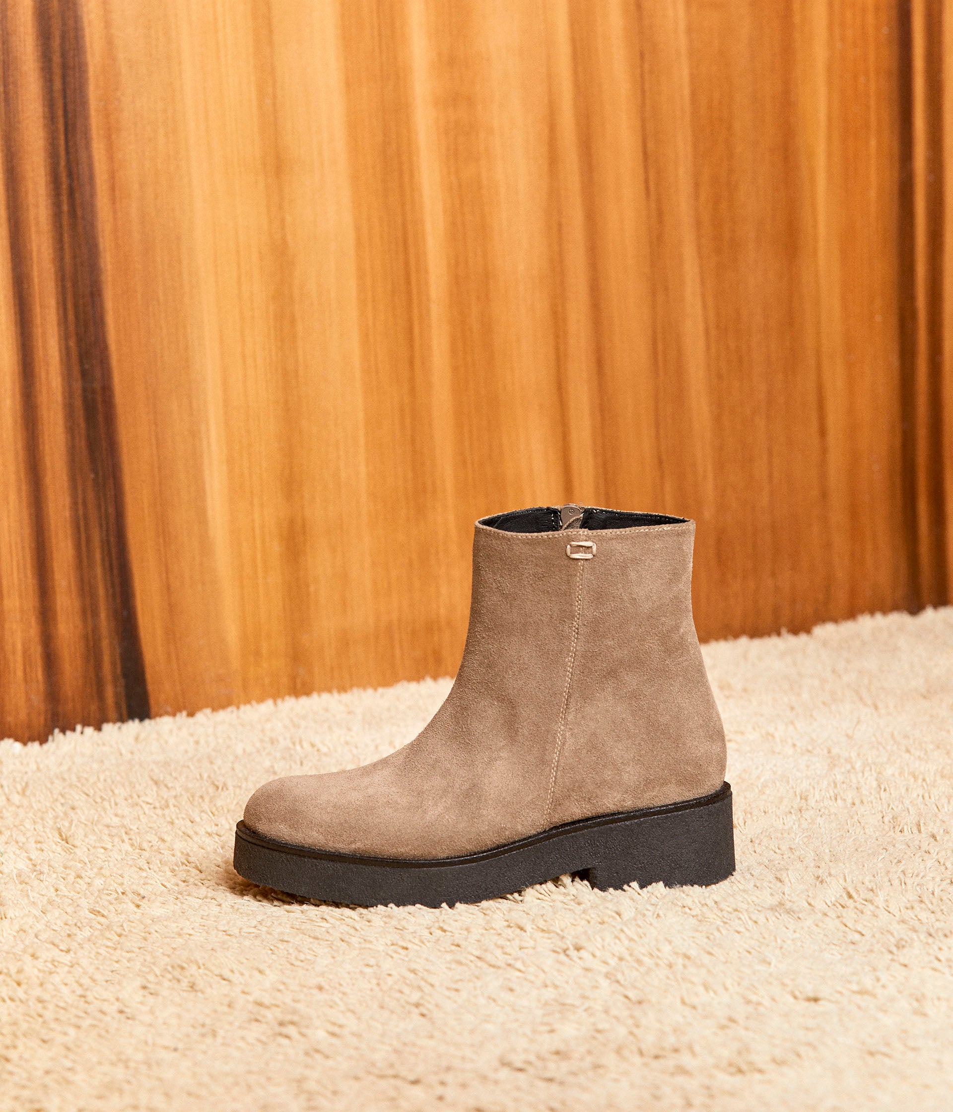 Boots cuir velours Isaure