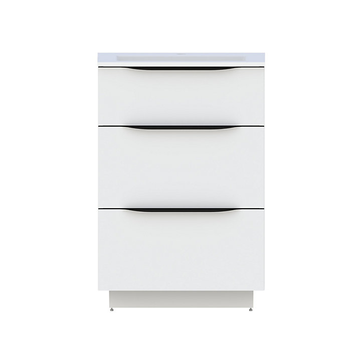Meuble sous vasque à poser Pamili blanc brillant 60 cm