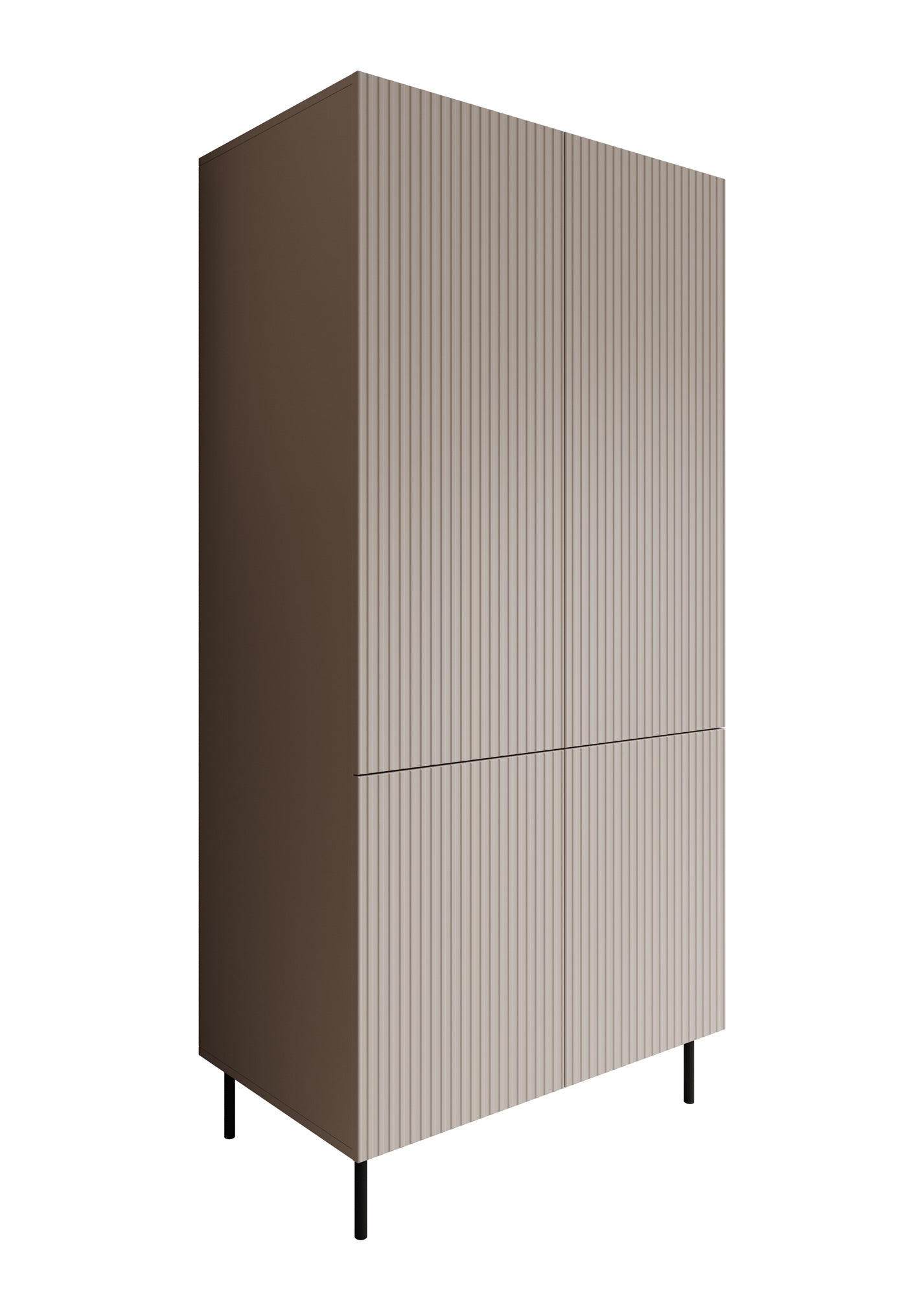 Alex - Kledingkast 4-deurs - Beige - 90x52x185 cm