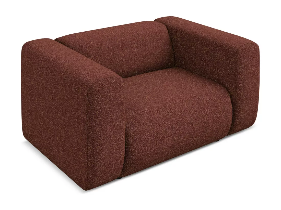 Fauteuil en tissu texturé - bourgogne - EKAHI