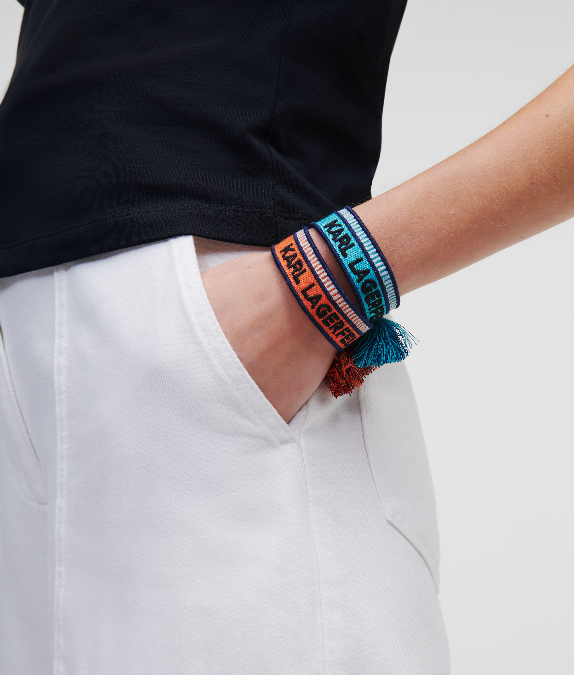 LOT DE DEUX BRACELETS K/WOVEN – ORANGE/BLEU