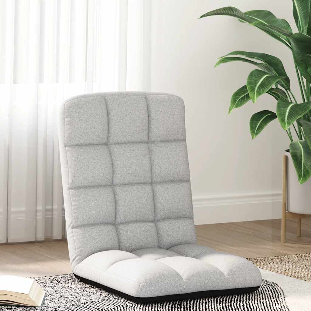 vidaXL Opvouwbare vloerstoel wolkgrijs 71x51x62 cm stof