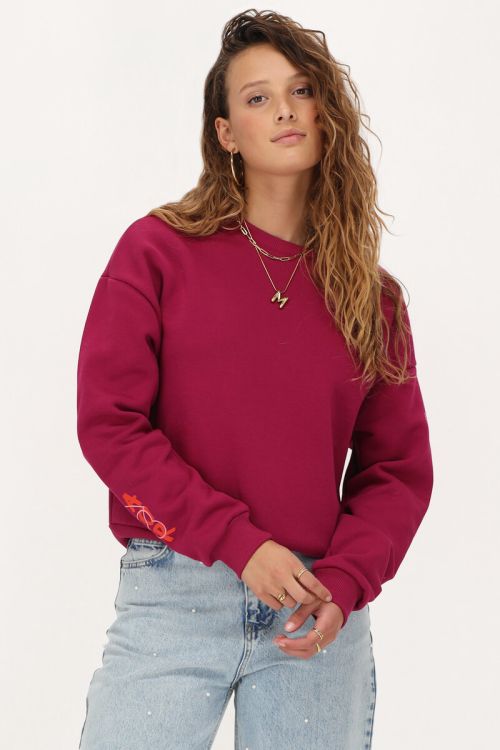 Burgundy graffiti sweater 