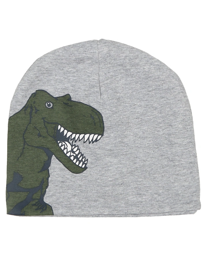 Jersey-Beanie T-REX in grau melange