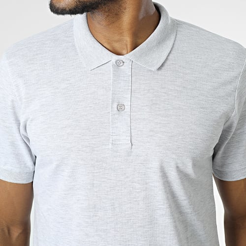 Polo Manches Courtes Gris Chiné