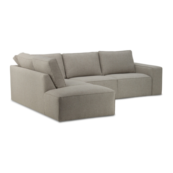 KARWEI hoekbank Mack grijs gerecycled stof met links verlenging