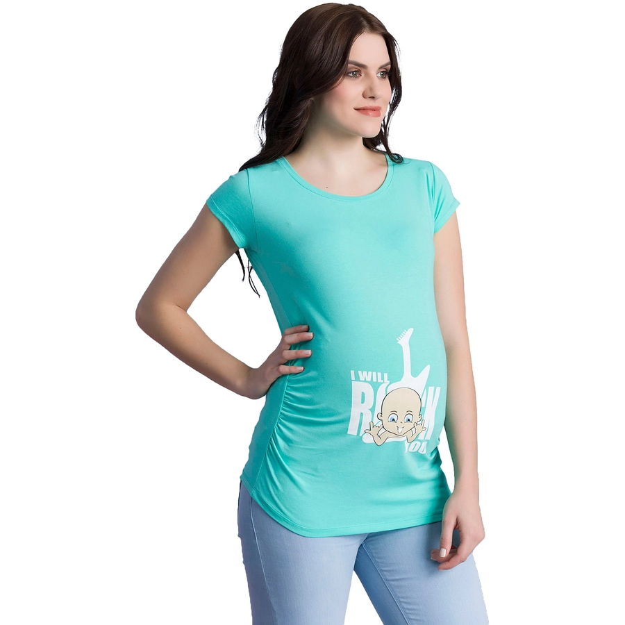 M.M.C. Umstandsshirt I Will Rock You mit Motiv Mint