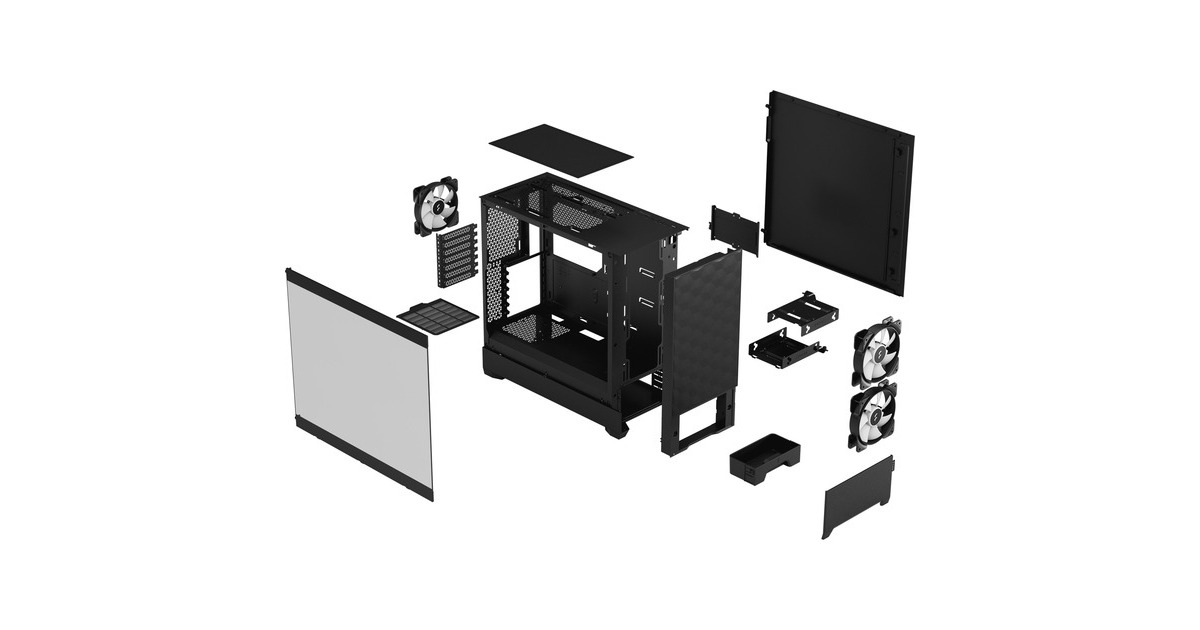 Fractal DesignPop Air RGB midi tower behuizing  (Zwart | 2x USB-A | RGB | Tempered Glass)