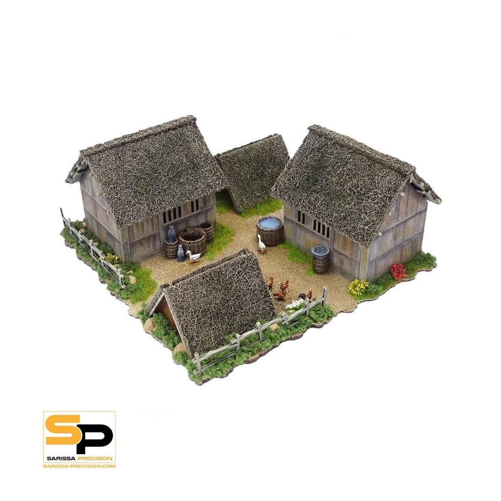 Mountain Village Hovel and Animal Shelter Set