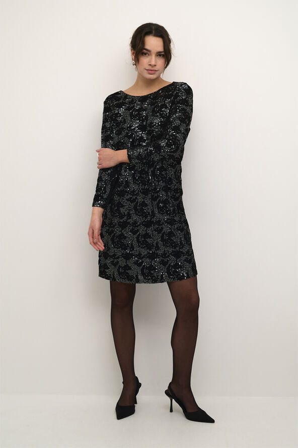 Kaffe KAgrit Sequin Dress Black/dark silver sequin