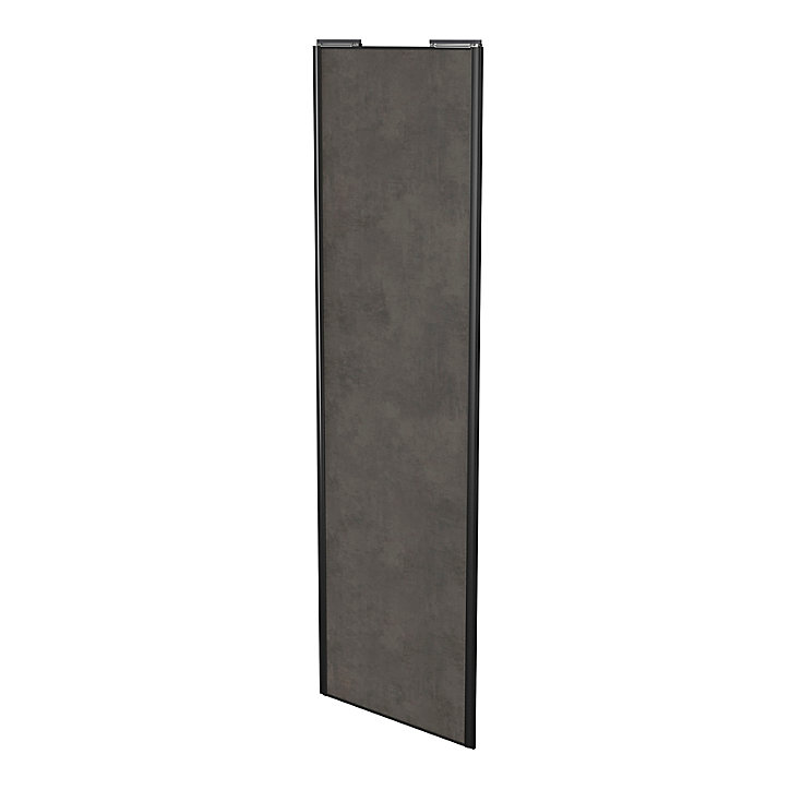 Porte de placard coulissante gris antique profil noir GoodHome Arius H. 248,5 x L. 77.2 cm + amortisseurs