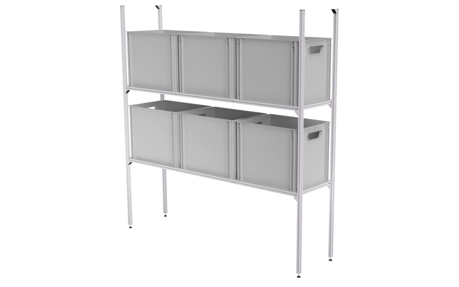 SYS-Rack Aluminium Regal-System 123-L-RR-1 Längs für Heckgarage 125 x 31 x 130 cm