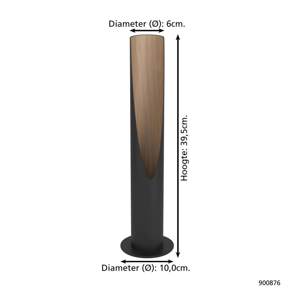 EGLO Barbotto Tafellamp - GU10 - 39,5 cm - Zwart/Bruin - Staal