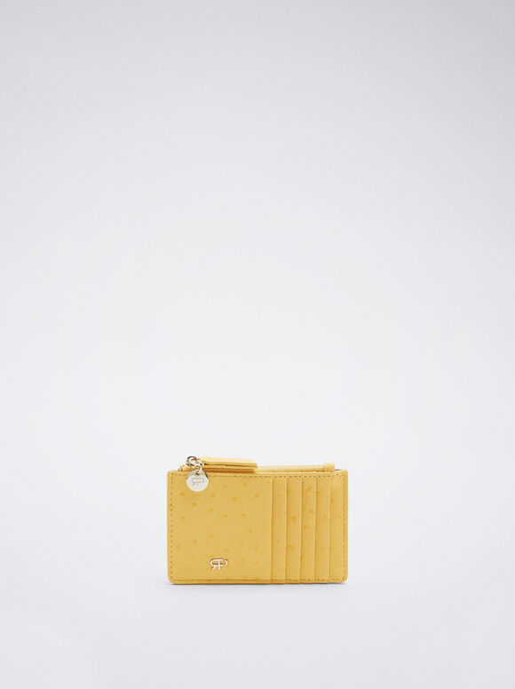 Porta-cartões gravado - Amarelo