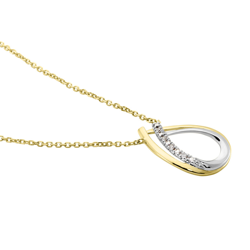 Collier Marilynn Or Bicolore Diamant Blanc