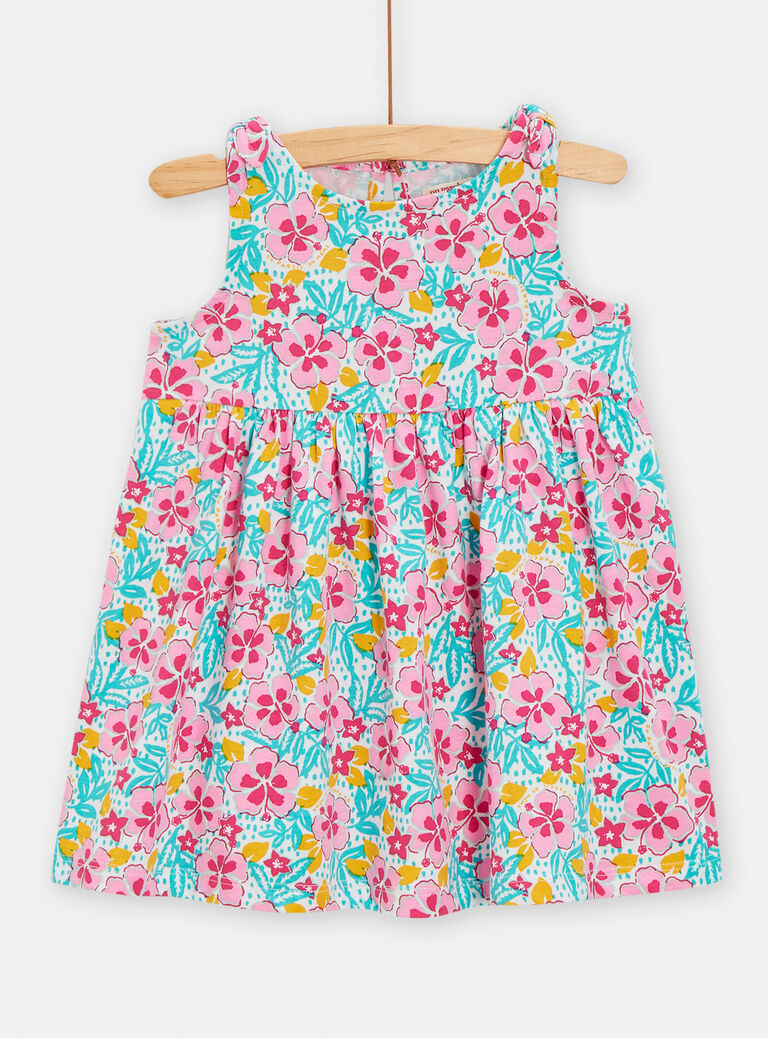 Robe fleurie rose pour bébé fille