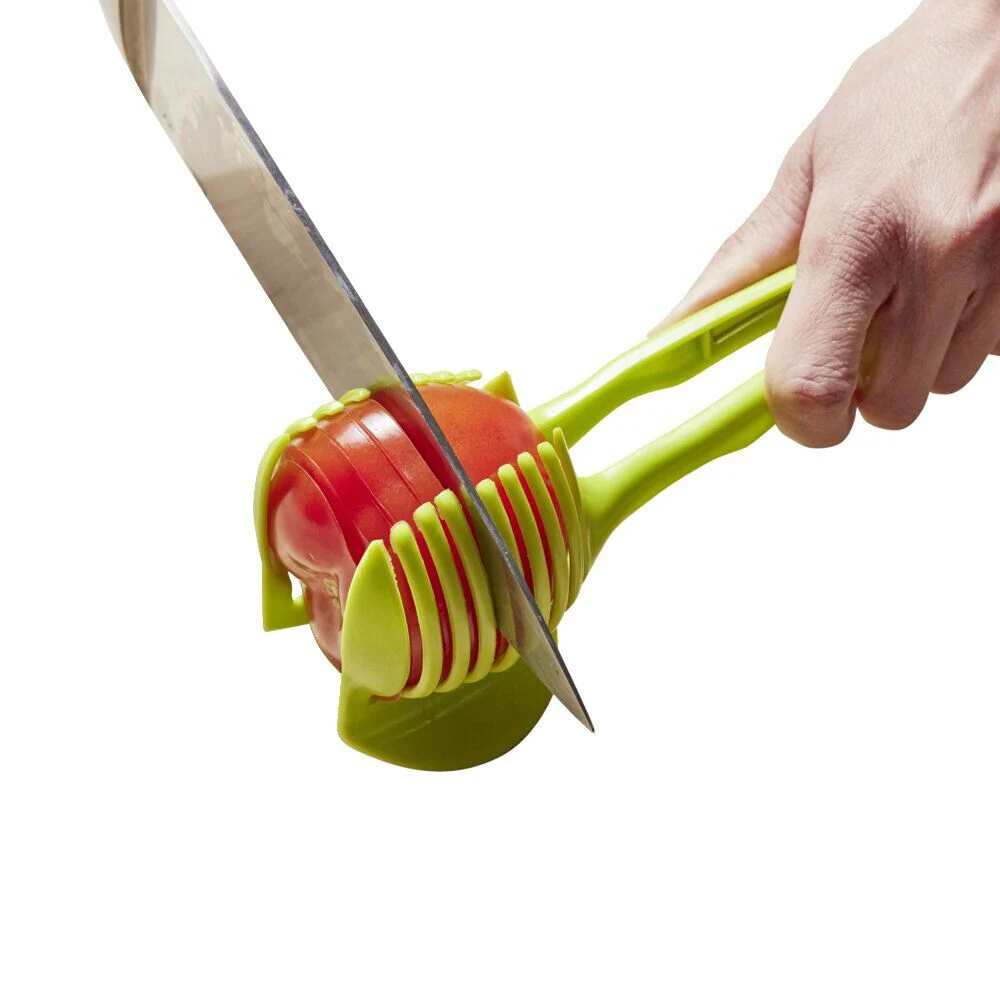 Pince découpe légumes plastique vert L18,5cm