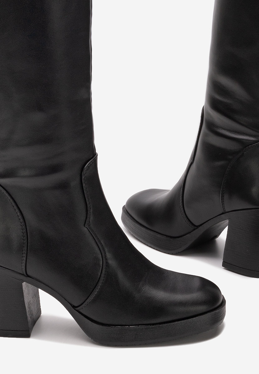 Bottes à talon carré noires Jorgina