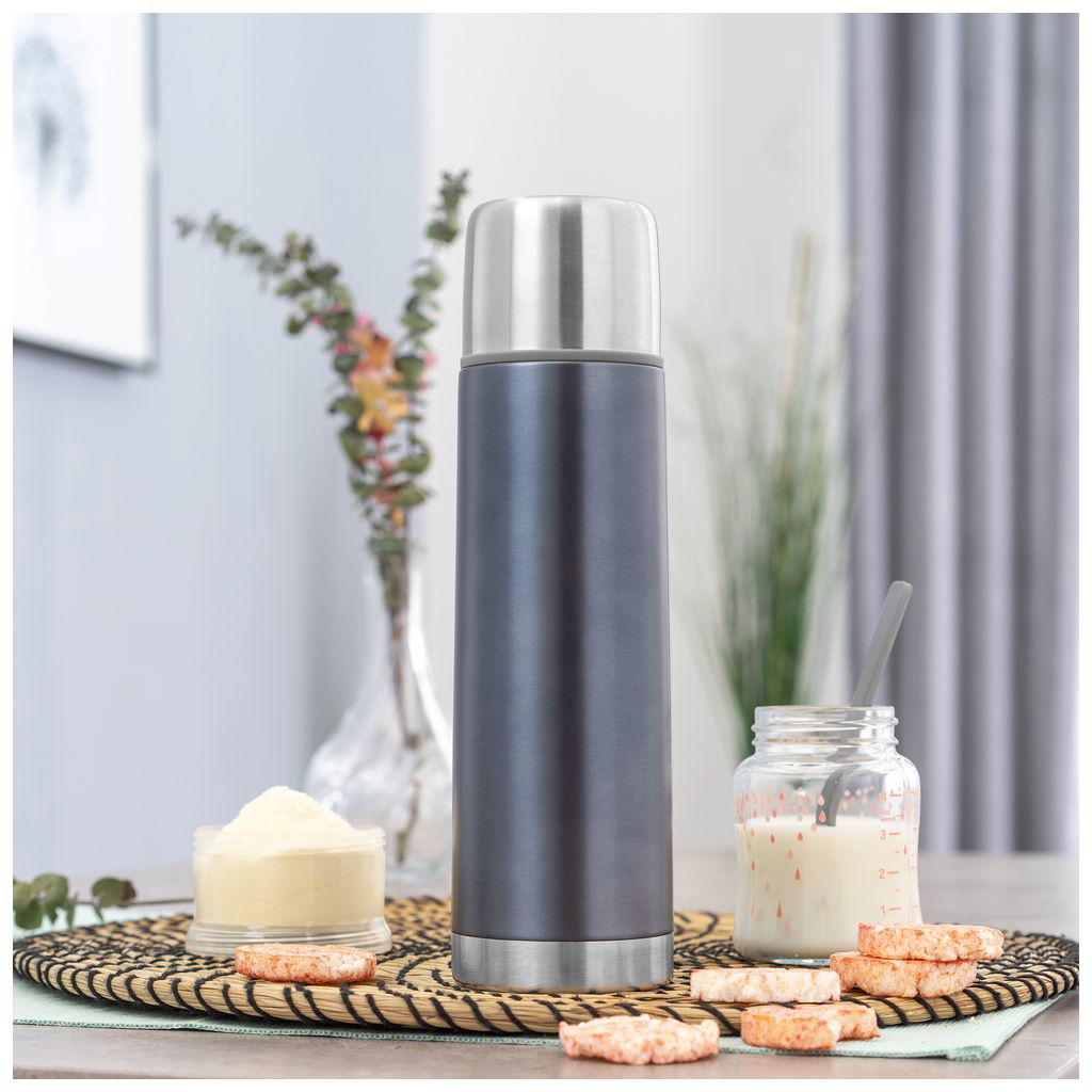 reerreer   Colour Edelstahl Isolierflasche silber grau