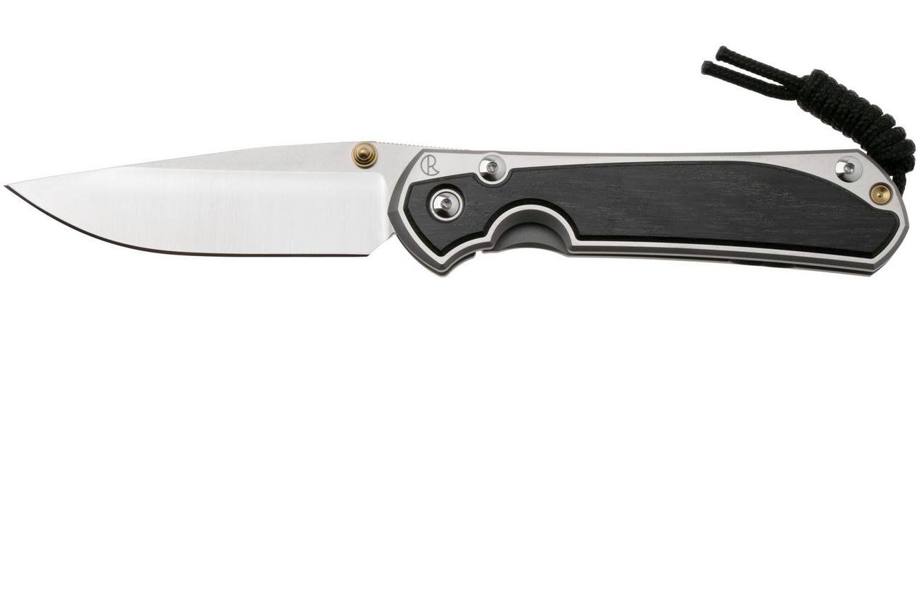 Chris Reeve Large Sebenza 31 L31-1620, Satin CPM MagnaCut, Polished Titanium, Bog Oak Inlay zakmes