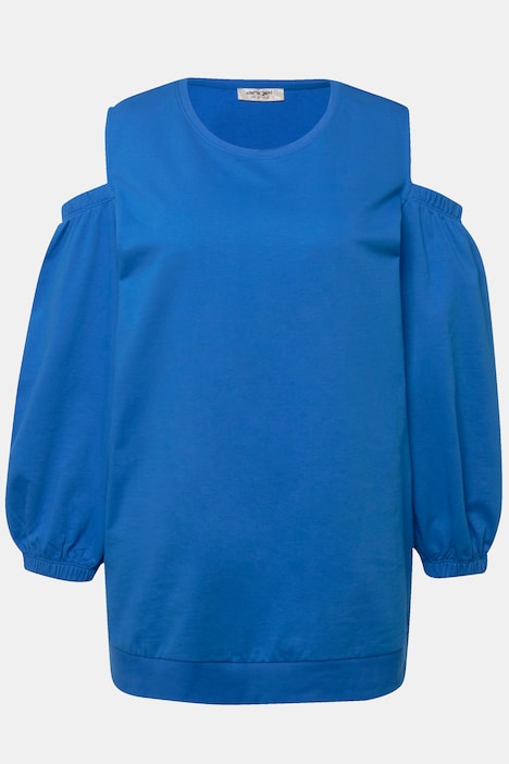 Sweater, Schulter CutOut, Rundhals, Ballonärmel