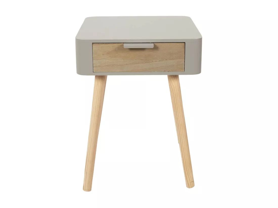 Chevet en bois 1 tiroir Zoran (Lot de 2) Taupe