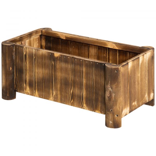 Outsunny Floreira de Madeira Retangular com 4 Pés 70x35x30 cm Madeira