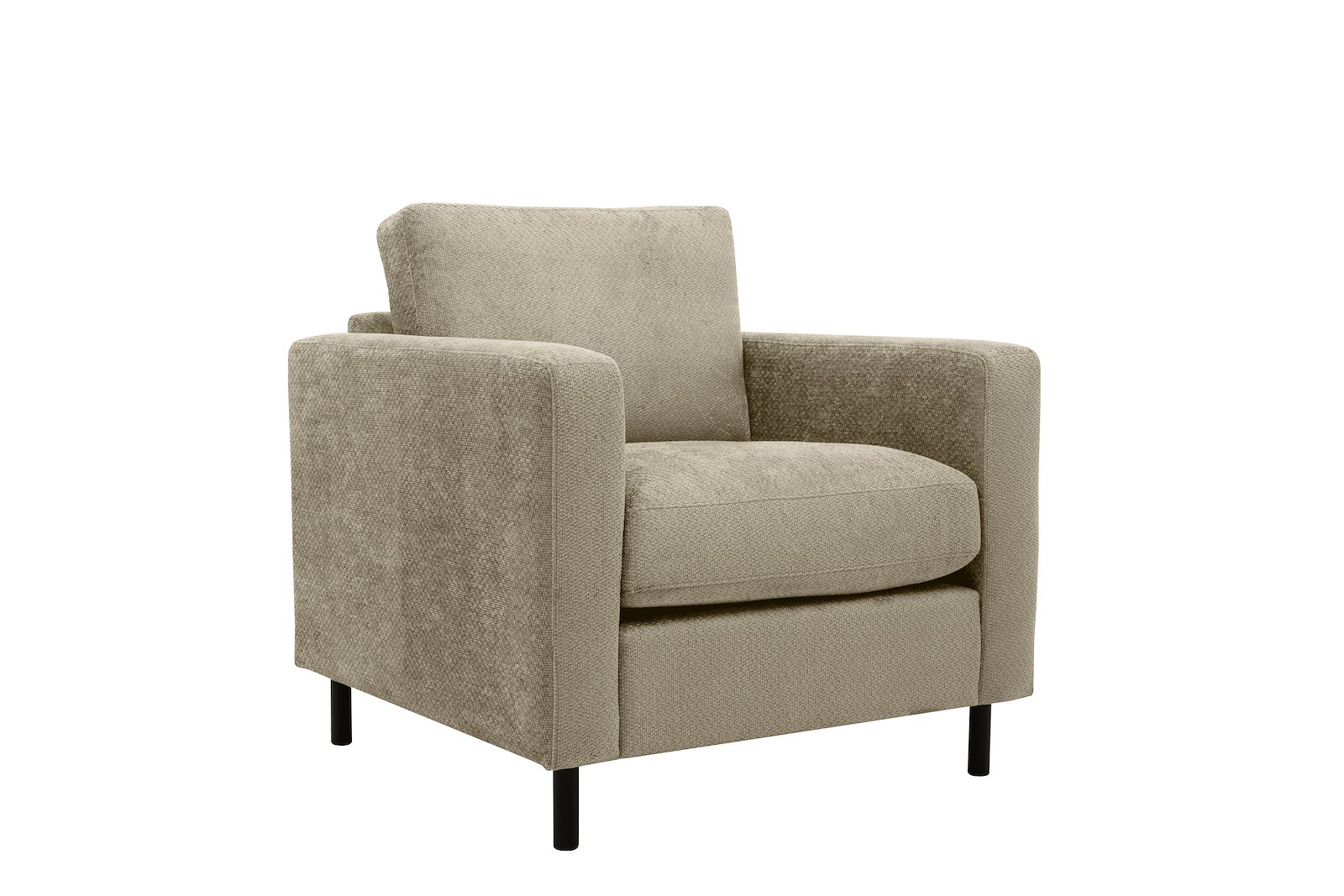 Viken hvilestol Tekstil Movie 3/3 Warm Grey. Arm B, Ben 1. Med duntopp