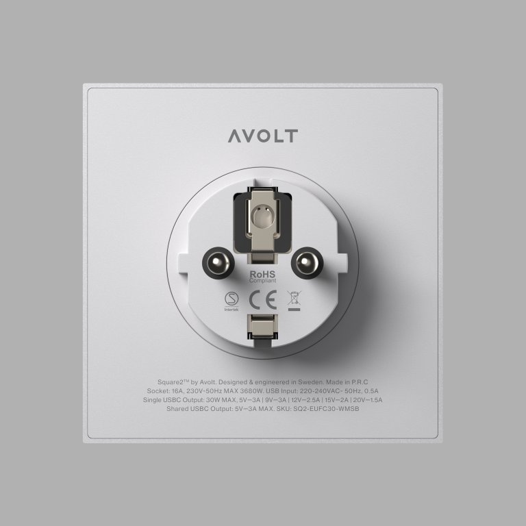 Avolt Mehrfachsteckdose Square 2 USB-C & Wallmount